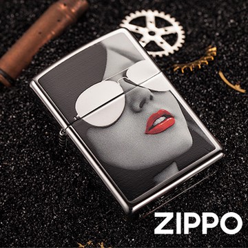 ZIPPO 墨鏡女郎防風打火機 美國設計 官方正版 現貨 禮物 送禮 刻字 客製化 終身保固 28274