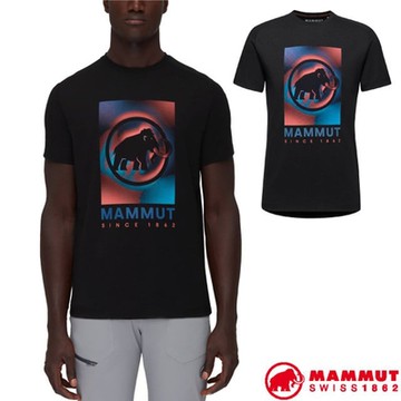 MAMMUT 長毛象 男款 Trovat 輕量吸濕排汗短袖圓領休閒衫.T恤.運動上衣_黑