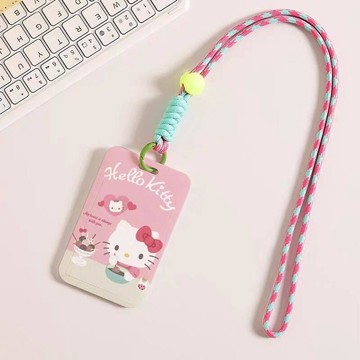 ✨元氣上新✨可愛雙面HelloKitty卡套學生飯卡校園卡掛繩保護套伸縮ZCDV