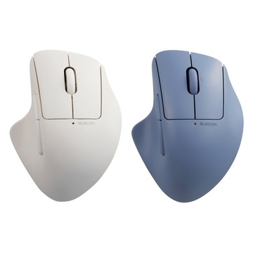 ELECOM Shellpha 靜音雙模人體工學 5鍵滑鼠(M)-白/藍