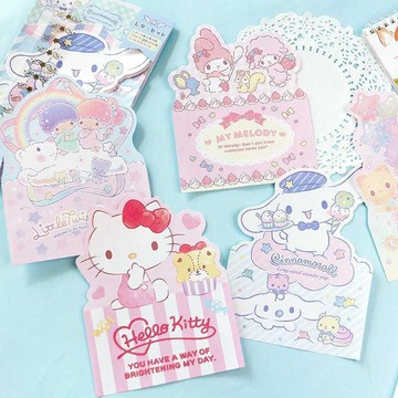 😊歡迎選購😊日式清新可愛卡通信封信紙異形便籤貼紙套裝學生ins文具書寫信箋