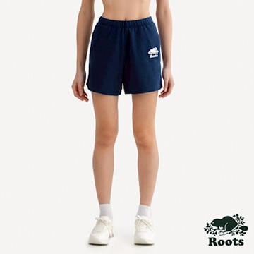 Roots女裝- COOPER MID RISE 棉短褲-深藍色