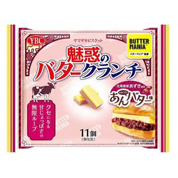 (短效特價)【江戶物語】 YBC 魅惑 紅豆奶油風味餅乾 11個入 奶油可可脆餅 BUTTER MANIA 監修 奶油曲奇 日本進口
