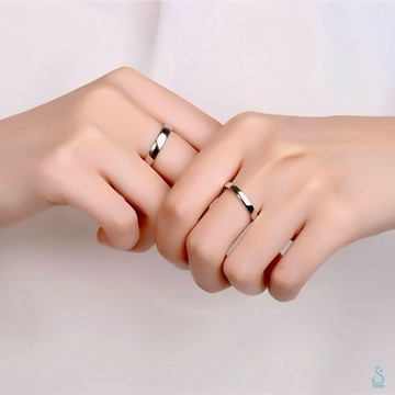 SUMMER 銀飾💫［S925純銀］  簡約設計 光面情侶💑對戒  情人節禮物 男女對戒 男戒 女戒 純銀戒指 銀飾品