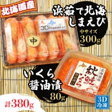 厚岸漁協イチオシ!いくら(80g)・しまえび(300g)セット