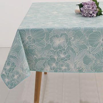 Casa Bella 美麗家居 北歐風防水桌巾  140 x 90cm  湖綠三色堇  1個