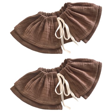 純棉紗布口水巾  咖啡色  2條