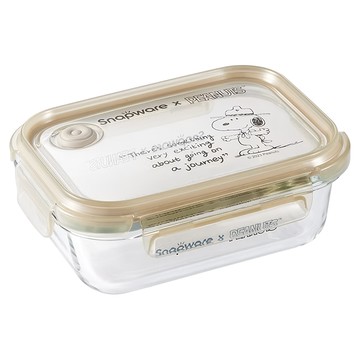 Corelle Brands 康寧餐具 Snapware SNOOPY 耐熱玻璃保鮮盒  復刻黑白  1個
