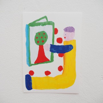 明信片 A6插畫 複製畫 卡片 | 書中自有蘋果屋