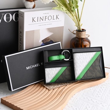 MICHAEL KORS GIFTING 短夾/卡夾/吊飾禮盒三入組.白綠