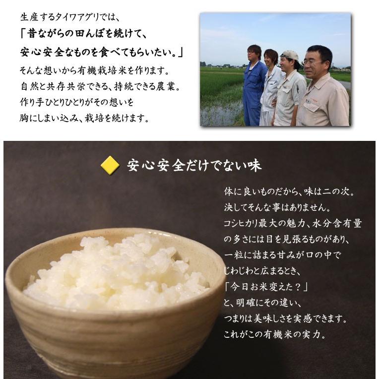 令和５年産 新米 有機栽培米　「コシヒカリ」玄米　約５kｇ　＊送料込