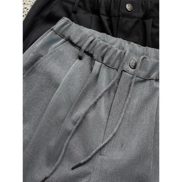 ATGM TR混紡雙褶西褲直筒垂感秋冬寬松闊腿抗皺免打理休閑褲男