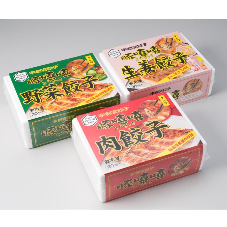 宇都宮餃子とんきっき餃子　3種×各20個
