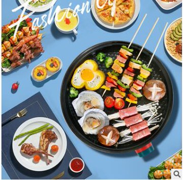 110V 多功能神器電燒烤爐家用無煙燒烤串不粘鍋烤肉煎牛排電烤盤