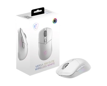 【新品上市】VERSA 300 ELITE WIRELESS WHITE 超輕量無線電競滑鼠 (65克/ 三模連線/ MAX26000DPI/ 鑽石燈影握把/白色)