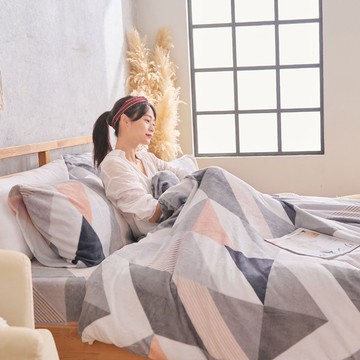 床包兩用被套/毯-單人 / 法蘭絨三件式 / 薄暮光暉