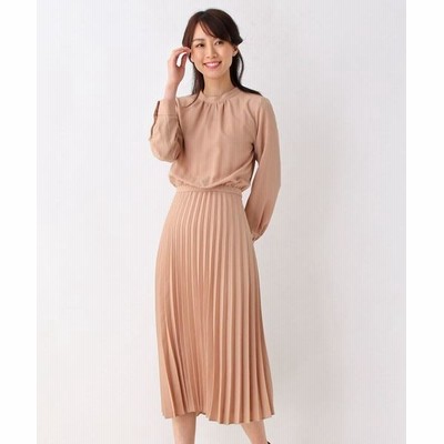 オペークドットクリップ シアーボイル バックタイプリーツワンピース レディース サンドベージュ 38 M Opaque Clip 通販 Lineポイント最大get Lineショッピング