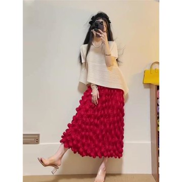 三宅今年流行漂亮套裝小香風溫柔系炸街奶乖花苞半身裙兩件套女秋