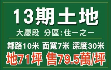 13期中山醫旁住1之1建地｜台中市南區大慶段