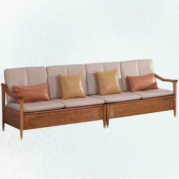 文創集 班達亞實木皮革四人座沙發椅組合(座板可掀內含置物空間)-288x78x92cm免組