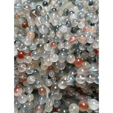 ［金百福］紅兔毛水晶 彩兔毛水晶 兔毛水晶 特價商品 手珠 手串 手鍊 DIY 設計款 材料珠