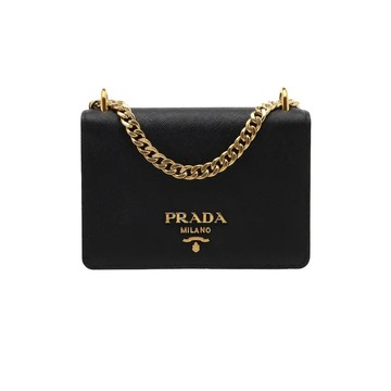 PRADA 1BD133 SAFFIANO 耐刮皮革翻蓋包鍊條包