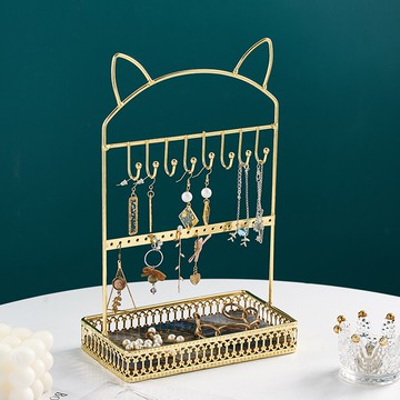 耳環首飾項鏈收納展示架梳妝臺高檔精致女生臥室化妝臺裝飾品擺件