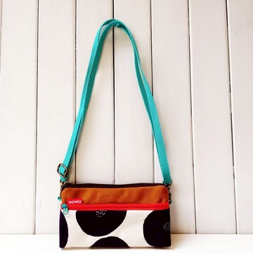 夾心隨身包 (紫灰)(附繩) 日布 接單生產*