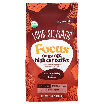 Four Sigmatic, Think，有機高咖啡萃取咖啡，含猴頭菇和雪蓮果，研磨，深度烘焙，12 盎司（340 克）