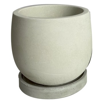 特大圓底花盆  15.5 x 13cm  水泥白  1個