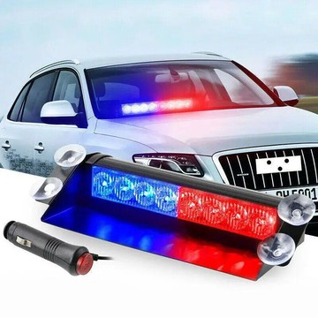 【強光吸盤式】汽車紅藍爆閃 LED 警示閃光燈 擋風玻璃 車載爆閃燈 12伏 爆閃燈 警示燈 車用燈 汽車燈