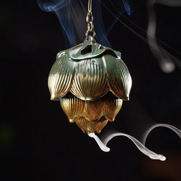 蓮花倒流香爐陶瓷仿古吊式香球禪意盤香爐中式香薰爐玄關裝飾擺件