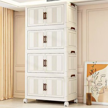 收納柜家用客廳高顏值衣物奶粉收納箱宿舍帶輪多層書籍零食整理箱