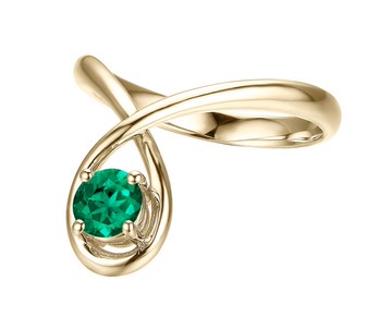 簡約祖母綠婚戒 14K金求婚戒指 極簡主義黃金戒指 別緻結婚戒指