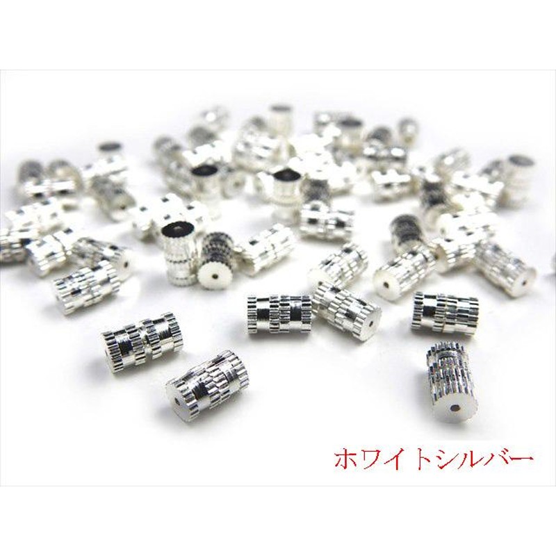 ネジ式クラスプ 1本 8mm×5mm ゴールド シルバー ホワイトシルバー 穴