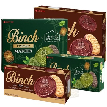 *貪吃熊*韓國 LOTTE BINCH 樂天 金幣巧克力風味餅乾 巧克力風味餅乾  巧克力風味 抹茶風味 清水堂