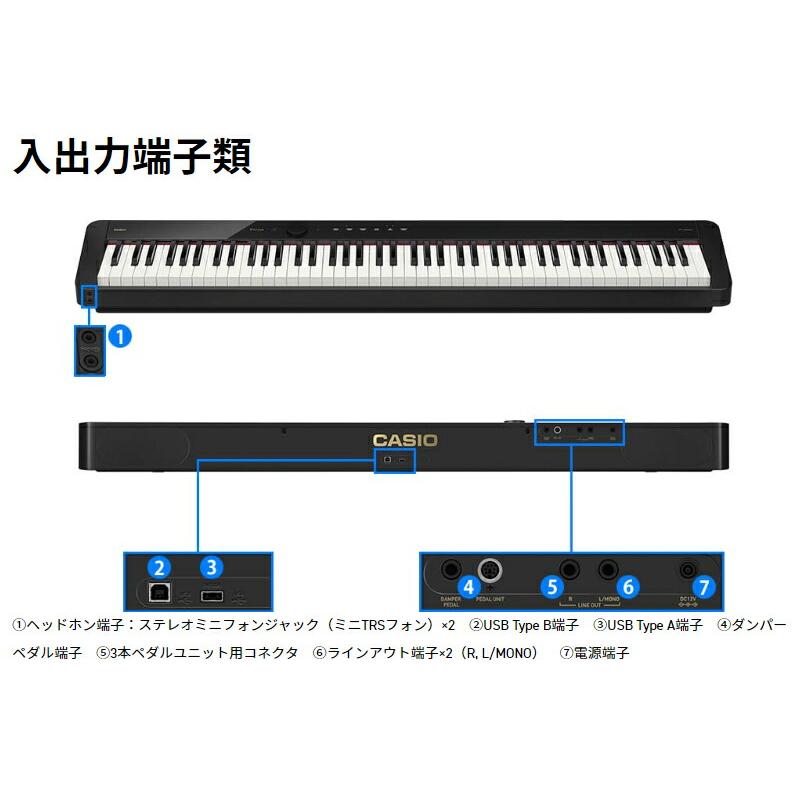 CASIO PX-S5000BK  カシオ 電子ピアノ Privia ブラック 『ペダル・譜面立て付属』