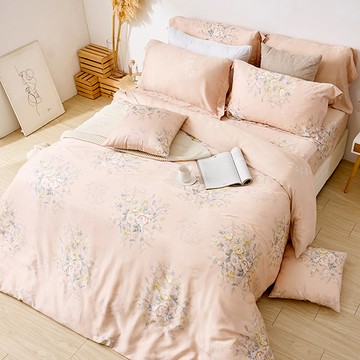 床包被套組(鋪棉兩用被套)-單人/60支/ 萊賽爾天絲三件式 / 染雲花仙 台灣製