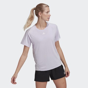 ADIDAS HEAT.RDY 女短袖上衣-淺紫-HI3969