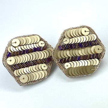 耳針 Honeycomb 金色 醫療級不鏽鋼