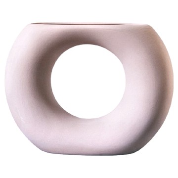 空氣選物 不規則素燒陶瓷花瓶 15.5x21x6cm  D 米色  13.6 x 11.8 x 4cm