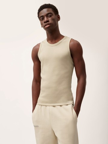 PANGAIA - Men's 365 Lightweight Rib Tank Top - maitake beige - XS XS