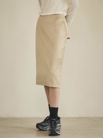P3207 Satin Midi Skirt
