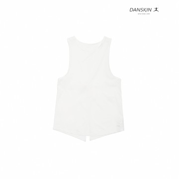 【Danskin】白色天絲涼爽透氣扭結背心 X5VVS403