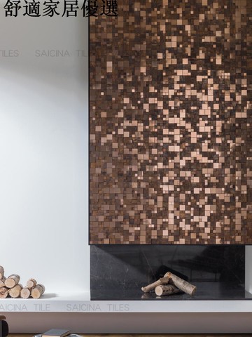 可開發票 量多可議價 復古古銅金屬馬賽克瓷磚衛生間浴室餐廳凹凸背景墻吧臺3D墻磚