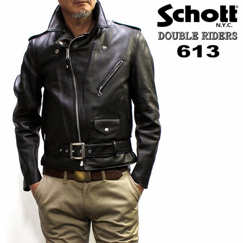 Schott ショット 613 ダブルライダース ネイビー www