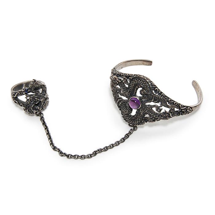 シルバーアクセサリー　KIRIN CRAFT　龍　バングル KIRIN CRAFT キリンクラフト フィンガーブレスレット シルバー
