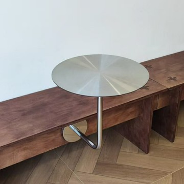 簡約咖啡廳不銹鋼掛壁圓桌奶茶店網紅款靠墻壁掛桌卡座茶幾小桌子