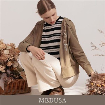 現貨【MEDUSA 曼度莎】刺繡字母連帽拉鍊外套（M-XL）｜女連帽外套 女休閒外套 運動外套