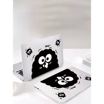 V-SION卡通黑煤球透彩殼適用蘋果macbookpro保護殼2023新款14寸macbook套air13外殼筆記本mac電腦輕薄保護套